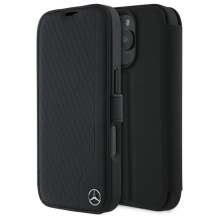 Mercedes Leather Wood Imitation iPhone 16 Pro Case - Black