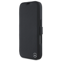 Mercedes Leather Wood Imitation iPhone 16 Pro Case - Black