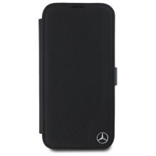 Mercedes Leather Wood Imitation iPhone 16 Pro Case - Black