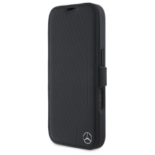 Mercedes Leather Wood Imitation iPhone 16 Pro Case - Black