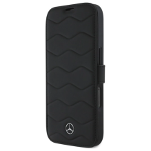 Mercedes MB Waves Leather Case for iPhone 16 Pro Max - Black