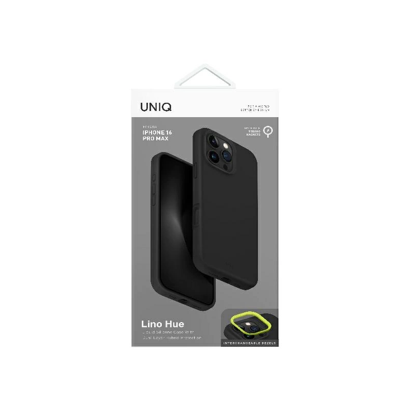 Uniq Lino Hue Magclick įkrovimo dėklas, skirtas iPhone 16 Pro Max – pilkas