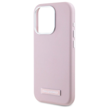 Karl Lagerfeld FW Metal Plate MagSafe iPhone 15 Pro Max Case - Pink