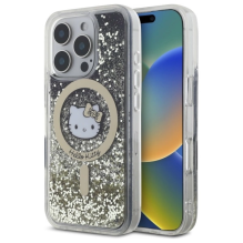 Hello Kitty Liquid Glitter Fever MagSafe iPhone 16 Pro dėklas – auksinis