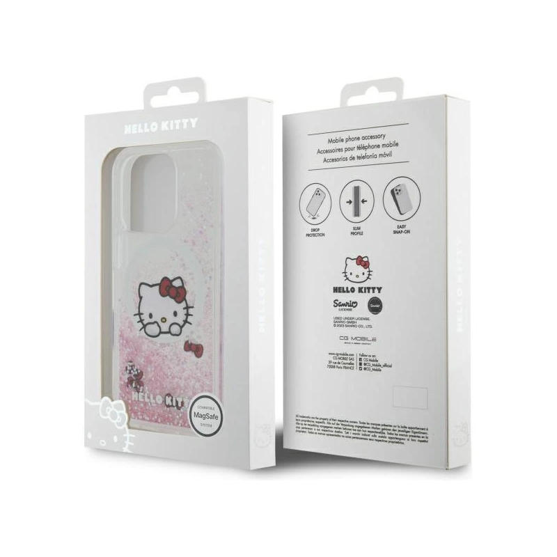 „Hello Kitty Liquid Glitter Sweet Kitty Bows MagSafe iPhone 16 Pro Case“ – baltas