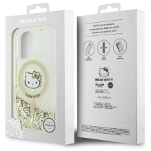 Hello Kitty Liquid Glitter Fever MagSafe iPhone 16 dėklas – auksinis