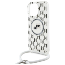 Karl Lagerfeld IML Crossbody Monogram Karl &amp; Choupette Head MagSafe Case for iPhone 16 Pro - Clear