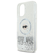 Karl Lagerfeld Liquid Glitter Karl Head Magsafe Case for iPhone 16 Plus - Clear