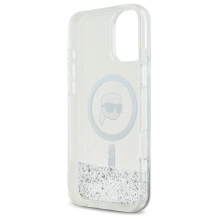 Karl Lagerfeld Liquid Glitter Karl Head Magsafe Case for iPhone 16 Plus - Clear