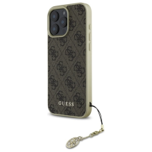 Guess 4G Charms Collection case for iPhone 16 Pro - brown