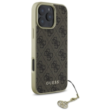 Guess 4G Charms Collection case for iPhone 16 Pro - brown