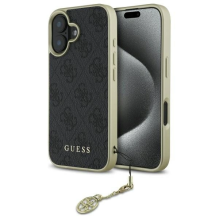 Guess 4G Charms Collection dėklas, skirtas iPhone 16 Plus - juodas