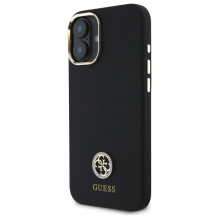 Guess Silicone Logo Strass 4G Case for iPhone 16 - Black