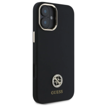 Guess Silicone Logo Strass 4G Case for iPhone 16 - Black