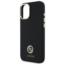 Guess Silicone Logo Strass 4G Case for iPhone 16 - Black