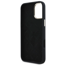 Guess Silicone Logo Strass 4G Case for iPhone 16 - Black