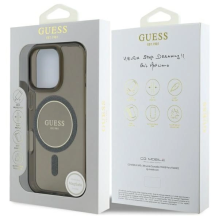 Guess IML Glitter Circle MagSafe dėklas iPhone 16 Pro - juodas