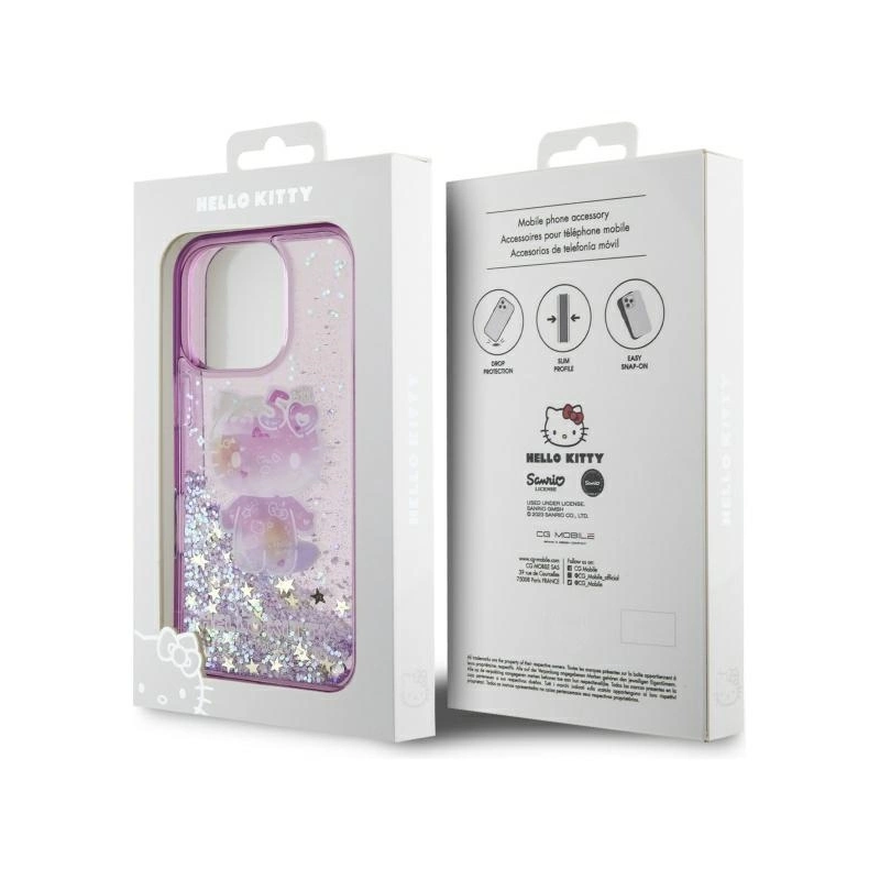 „Hello Kitty Liquid Glitter 50th Anniversary Party iPhone 16 Pro Case“ – violetinė