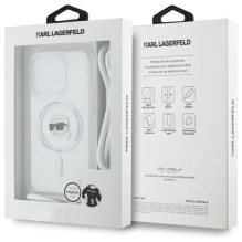 Karl Lagerfeld Crossbody IML Karl Head Magsafe dėklas, skirtas iPhone 16 Pro – skaidrus