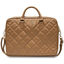 Guess Quilted 4G bag for a 16&quot; laptop - brown