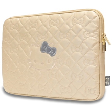 Hello Kitty Zip PU Quilted Bows case for a 14&quot; laptop - gold