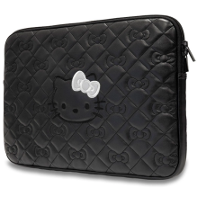 Hello Kitty Zip PU Quilted Bows case for a 14&quot; laptop - black