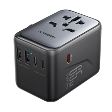 Joyroom JR-TCW02 65W Travel Adapter Universal EU / US / JP / AU / UK / CN - Black