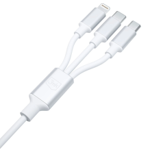 3mk Hyper Cable 3in1 USB-A - USB-C / USB-C - micro USB - Lightning 1.5m - white