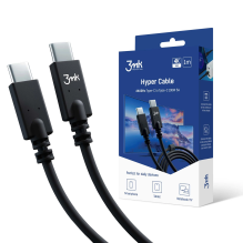 3mk Hyper kabelis USB-C / USB-C 100W 4K 60Hz 1m – juodas