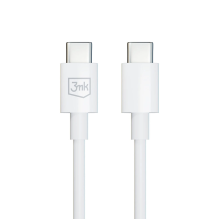 3mk Hyper Cable USB-C / USB-C 100W 1.2m - white