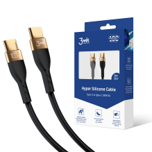 3mk hipersilikono kabelis USB-C / USB-C 100W 2m – juodas