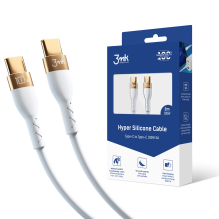 3mk Hyper Silicone Cable USB-C / USB-C 100W 2m - white