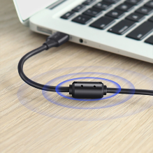 Ugreen 5 kontaktų paauksuotas USB laidas – mini USB 0,5 m juodas (US132)