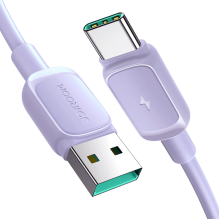 „Joyroom“ kelių spalvų serijos A14 USB-A / USB-C 3A kabelis, 1,2 m – violetinis