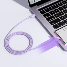 „Joyroom“ kelių spalvų serijos A14 USB-A / USB-C 3A kabelis, 1,2 m – violetinis