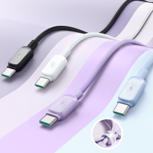 „Joyroom“ kelių spalvų serijos A14 USB-A / USB-C 3A kabelis, 1,2 m – violetinis