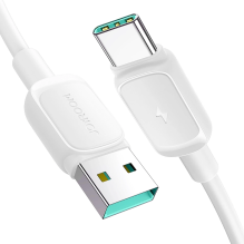 „Joyroom“ kelių spalvų serijos A14 USB-A / USB-C 3A kabelis, 1,2 m – baltas