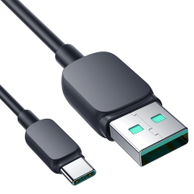 „Joyroom“ kelių spalvų serijos A14 USB-A / USB-C 3A kabelis, 1,2 m – juodas