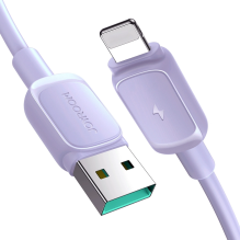 Joyroom Multi-Color Series A14 Lightning / USB-A 2.4A 1.2 m laidas – violetinė