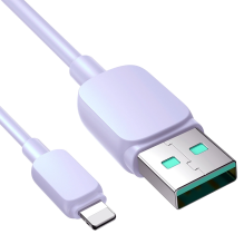 Joyroom Multi-Color Series A14 Lightning / USB-A 2.4A 1.2 m laidas – violetinė