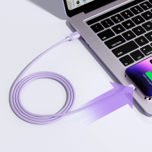 Joyroom Multi-Color Series A14 Lightning / USB-A 2.4A 1.2 m laidas – violetinė