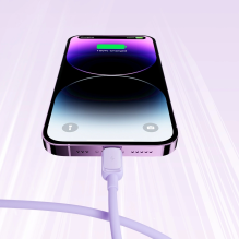 Joyroom Multi-Color Series A14 Lightning / USB-A 2.4A 1.2 m laidas – violetinė