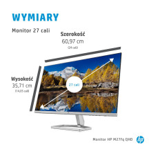 Monitorius - HP M27fq 68,6 Cm (27") 2560 x 1440 Pikseliai Quad HD LED Sidabrinis