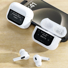 Dudao U19 in-ear TWS wireless Bluetooth 5.3 headphones with LED display - white