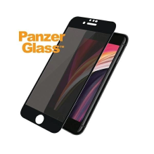 PanzerGlass E2E Super+ privatumo grūdintas stiklas, skirtas iPhone 6 / 6s / 7 / 8 / SE 2020 / SE 2022 - su juodu rėmeliu