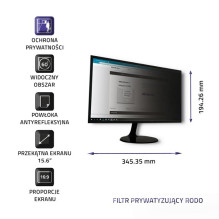 Privatumo filtras - Qoltec 51052 15.6" 16:9