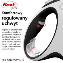 Šuns Pavadėlis - Flexi Comfort 8m Juodas/ Pilkas