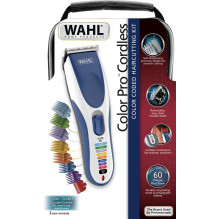 Plaukų Kirpimo Mašinėlė - Wahl Color Pro Cordless 9 Ilgiai Sidabrinė/ Mėlyna