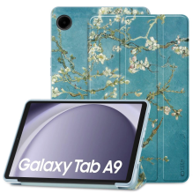 Tech-Protect išmanusis dėklas, skirtas Samsung Galaxy Tab A9 8,7&quot; X110 / X115 - mėlynas su sakurų gėlėmis