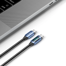 Tech-Protect UltraBoost cable with LED display USB-C / USB-C PD 100W 5A 1m - blue